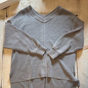 Aerie Gray Ribbed Knit Top